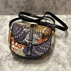 Vera Bradley Slim Saddlebag Crossbody Painted Feathers - Picture 1 of 7
