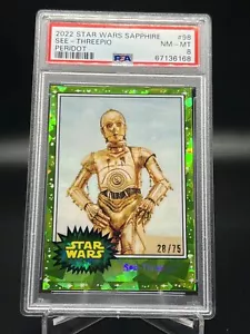 2022 Topps Chrome Sapphire Edition Star Wars See-Threepio Peridot /75 PSA 8 #98 - Picture 1 of 2