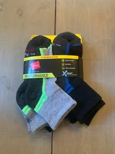 Hanes Premium Performance Boys Ankles Socks (shoe sz 9-2.5) 7 pairs Black X-Temp - Picture 1 of 11