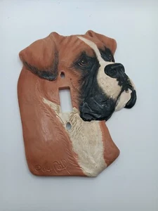 Vintage Boxer Dog Light Switch Cover Face Plate Ceramic Hand - Picture 1 of 4