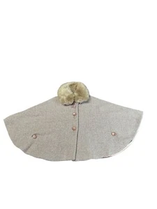 Monsoon Pink Cape Coat Faux Fur Tweed 2 To 3 Years EUC Princess - Picture 1 of 9