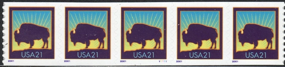 US Scott #3475 Plate strip of 5, #V1111, MNH - Image 1 of 1