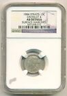 Straits Settlements (Malaysia) 1884 Silver 10 Cents Crosslet 4 AU Details NGC