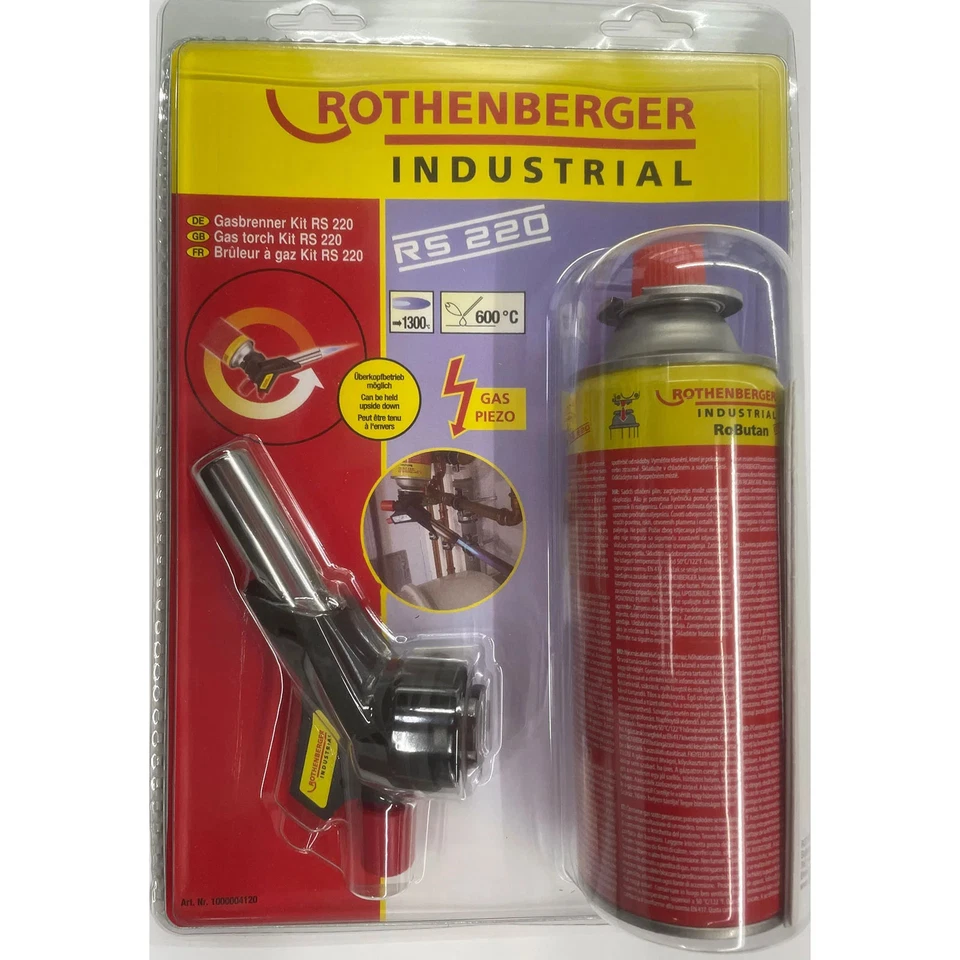 ROTHENBERGER Industrial Gas Brenner RS 220 inkl. 1x RoButan Gaskartusche 220 g / - Bild 1 von 1