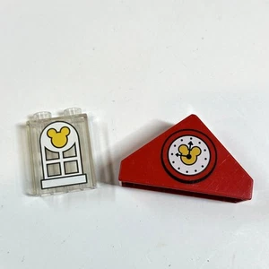 Duplo Lot 2 Disney Mickey Mouse Ears Bricks Blocks Pieces Clock Triangle Tower - Picture 1 of 3