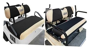 Golf Cart Front + Rear Seat Cover Set for Black/Beige-Front+Rear Seat Cover - Picture 1 of 7