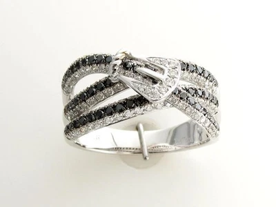 Anillo Le Vian Oro Blanco 14K Diamantes Blancos y Negros 1.14 Quilates - Talla 7 Foto 1 de 4