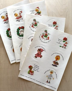 Vintage Suzy's Zoo Current Stickers 4 Sheets Christmas 24 Unused Stickers - Picture 1 of 3