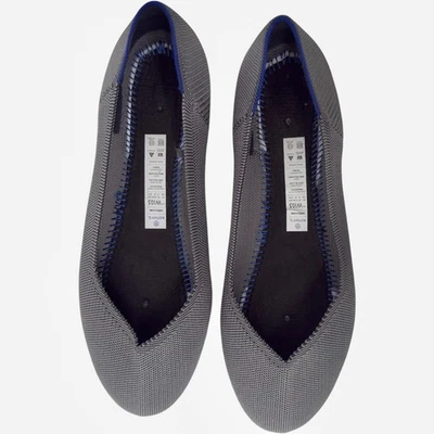 Rothys The Flat Round Toe Gray Ballet Flats Size 10.5 - Image 1 of 4