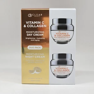 2 Pack CB CLEAR Beauty Korea Vitamin C & Collagen Day Cream + Night Cream Set - Picture 1 of 7