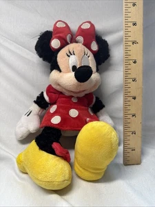Disney Parks Minnie Mouse Plush 12" Stuffed Animal Red Polka Dot Dress Bow NWT - Picture 1 of 6