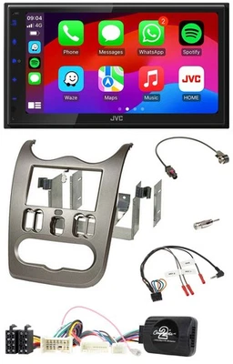 JVC Bluetooth USB Lenkrad 2DIN DAB Autoradio für Dacia ab 2012 dunkelsilber - Bild 1 von 4