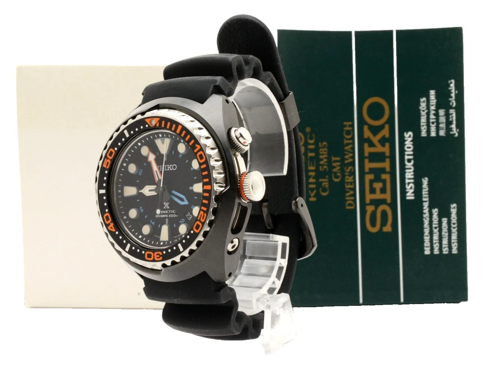 ¡Raro! [Casi COMO NUEVO] SEIKO Prospex Kenetic SUN023P1 5M85-0AB0 Reloj Hombre Negro JP Foto 1 de 4