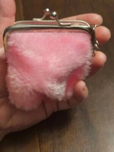 Girls Coin Purse w/ Rainbow Faux Fur - Picture 1 of 5