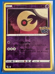 POKEMON GO SWSH LUNATONE 034/078 UNGEWÖHNLICHE UMGEKEHRTE HOLO NM + KARTENSPARER - Bild 1 von 2