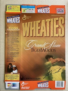 1999 Tiger Woods Empty Flat Wheaties Box. "Grand Slam Champion" - Picture 1 of 2