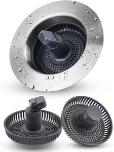Verbessertes 3 in 1 Küche Spüle Abfluss Sieb & Stopfen Kit, 3-1/2 Zoll, Silber - Bild 1 von 8