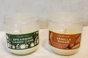 CANDLE LITE VANILLA SUGAR & SPEARMENT CANDY CANE SCENTED CANDLES SET of 2 - Picture 1 of 5