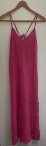 Old Navy Womens Solid Black/Pink Tie-Back 100% Rayon Maxi Slip Dress Var Szs - Picture 1 of 12