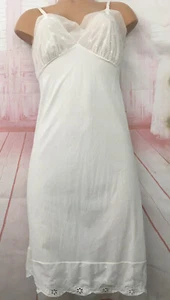 Vintage Van Raalte Suavette Nylon Full Slip Lace Size 34 White - Picture 1 of 5