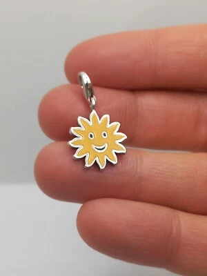 Authentic Thomas Sabo Sun Charm Yellow Enamel 925 Silver - Immagine 1 di 4