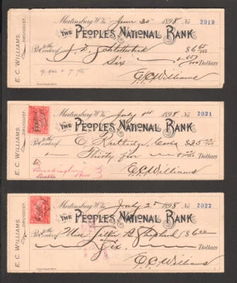 Scott # R164 2 Cent Revenue Stamp First Day Of Issue  Bank Check RARE PLUS SET - Image 1 of 2