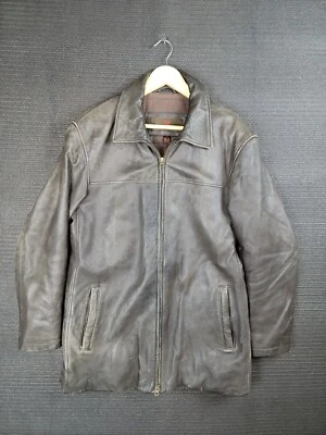 Chaqueta de cuero Danier talla mediana pátina desgastada marcas casual Foto 1 de 4