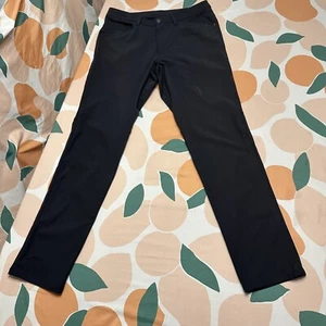 Lululemon ABC Warpstream Pants Men's 32 Dark Gray Straight Stretch Bleach Spot - Picture 1 of 14