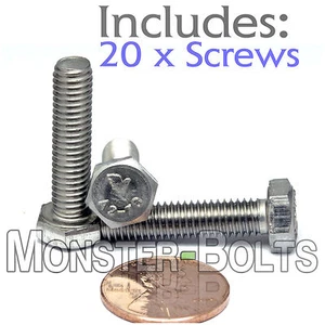 M6-1,0 x 25 mm - Qtà 20 - Bullone/Vite a Tappo Esagonale DIN 933 - Acciaio Inox A2-70 - Foto 1 di 3