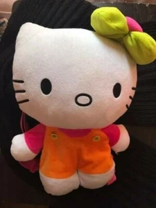 HELLO KITTY kleiner Plüschrucksack rosa, orange, weiß  - Bild 1 von 4