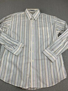 Duck Head Button Down Shirt Men L 16/16.5 34/35 White Stripe Colorful Preppy - Picture 1 of 18