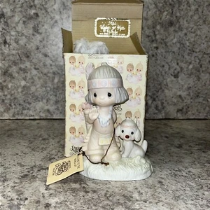 PRECIOUS MOMENTS RETIRED 1977 “O How I Love Jesus" E-1380/B  NO MARK W/BOX - Picture 1 of 8