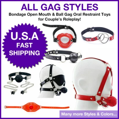 Mordaza de bola boca abierta bondage y junta tórica juguetes de sujeción oral para parejas juego de rol Foto 1 de 3
