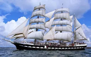 Barco marítimo barco vela viaje pintura al óleo impresa en lienzo hogar arte decoración de pared - Imagen 1 de 2