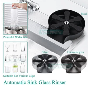 Stainless Steel Auto Glass Rinser Bottle Coffee Cup Washer for Kitchen Sink Bar - Picture 1 of 46