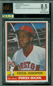 1976 TOPPS LOA # 78 CECIL COOPER PROOF BGS 8.5 MAC SOLO FINEST GRADE $200 CARD * - Picture 1 of 8