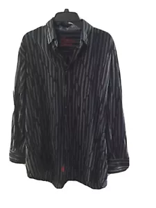 Luchiano Visconti Camicia Uomo XLB Nero Grigio Blu Verde Righe Texturizzate Design - Foto 1 di 9