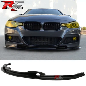 Fits 12-18 BMW F30 3 Series VR Style Front Bumper Lip Spoiler Unpainted Black PU - Picture 1 of 7