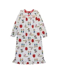 New Girls Peanuts Christmas Sleep Gown 4 6 8 - Picture 1 of 2