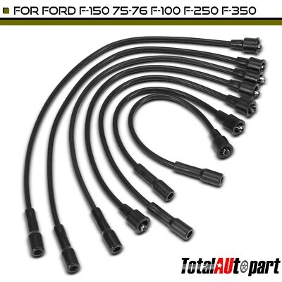 Juego de 7 cables de bujía nuevos para Ford F-150 1975-1976 F-250 F-350 Econoline 7 mm Foto 1 de 4
