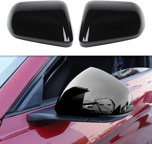 2x Black Side Rearview Mirrors Shell Cover Trim For Ford Mustang 2015+ Exterior - Picture 1 of 12