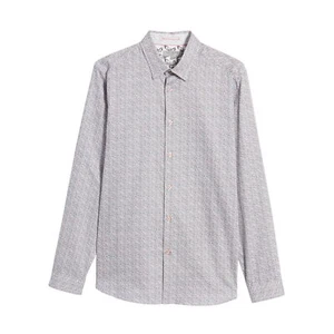 Ted Baker Lorritt Geo Mens Button Down Sport Shirt (6, 2XLT, 2XLarge Tall, Pink) - Picture 1 of 2