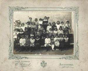 Foto di Classe Scuola Elementare Alessandria c.a. 1920 Fotografo Ribourt - Imagen 1 de 2