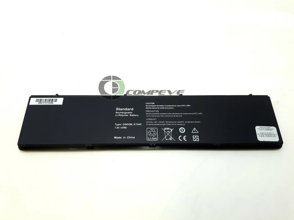 Capacidad total de micro batería 4 celdas 47Wh 4200 mAh 7,4 V para Dell Latitude E7440 Foto 1 de 4