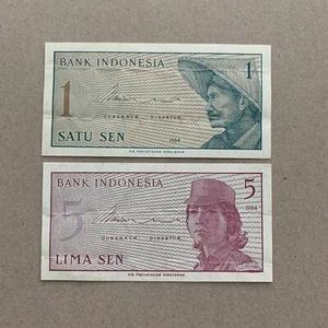 Used Indonesia Rupiah Banknote Lot 1964 Indonesia Currency Paper Money Set - Picture 1 of 3