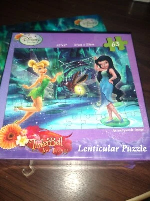 DISNEY FAIRIES Lenticular Puzzle TINKER BELL & LOST TREASURE  12" x 9"  - Image 1 of 4