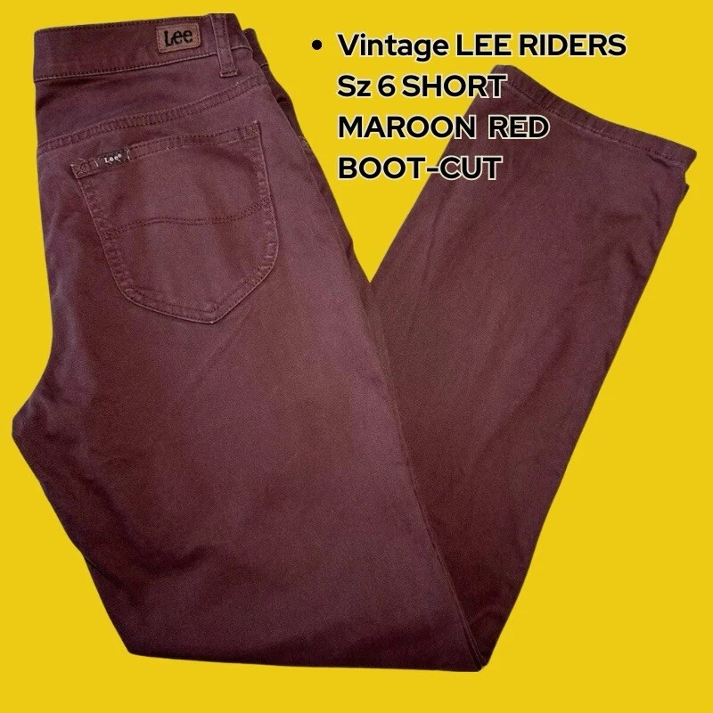 Pantalones de mezclilla Lee Riders para mujer talla 6 rojo borgoña relajados pierna recta tiro medio Foto 1 de 4