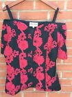 Nwt Bettie Page Black Blouse/Jacket With Red Embroidered Flowers Size Large New!