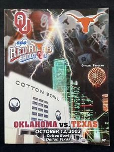 2002 Oklahoma Sooners vs Texas Longhorns Football Program Cotton Bowl Dallas - Picture 1 of 3