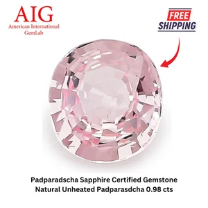 Padparadscha Sapphire Certified Gemstone Natural Unheated Padparasdcha 0.98 cts - Picture 1 of 5